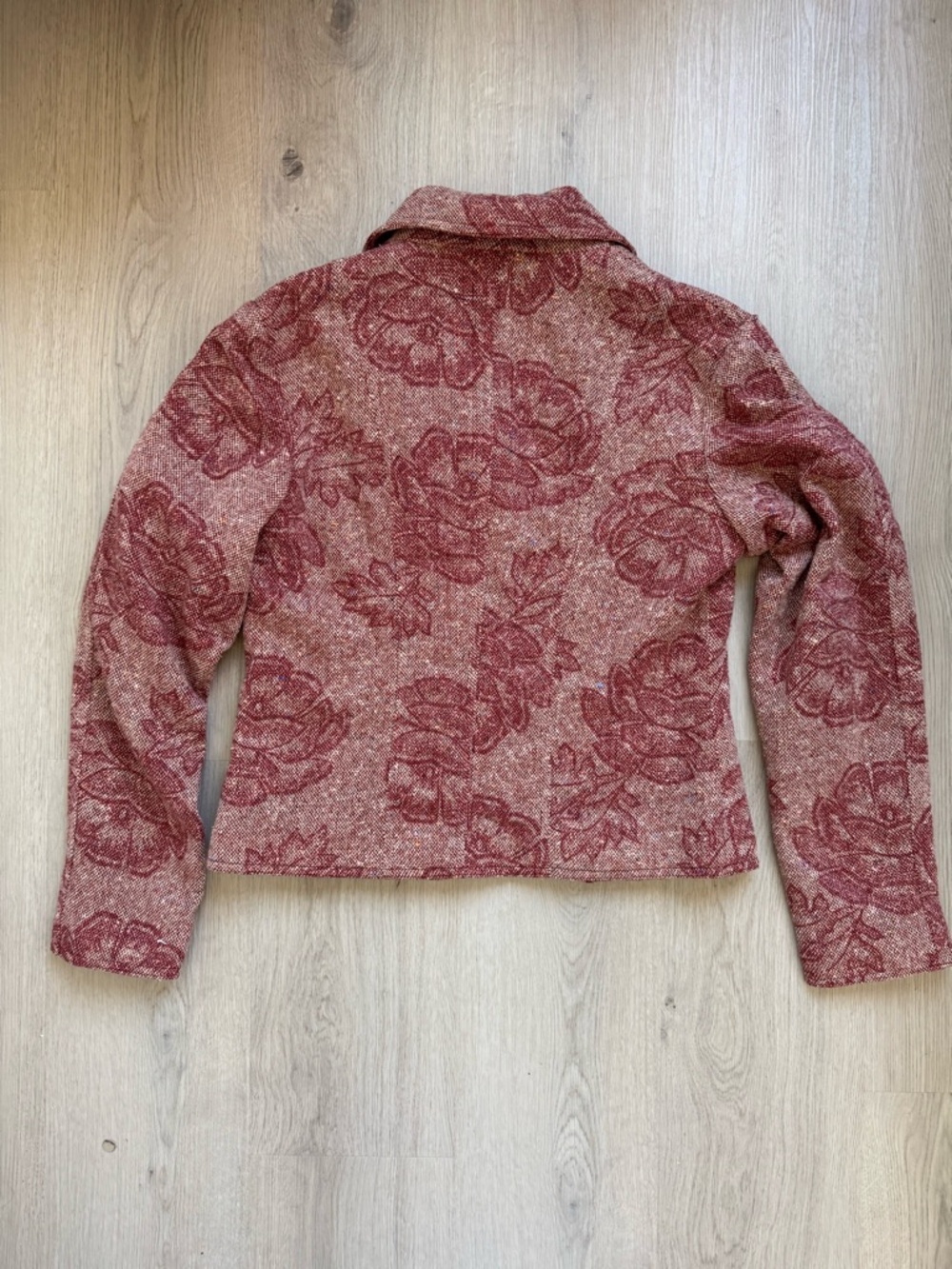 The Limited Red Floral Tweed Blazer Jacket Size 6 - Picture 2 of 9